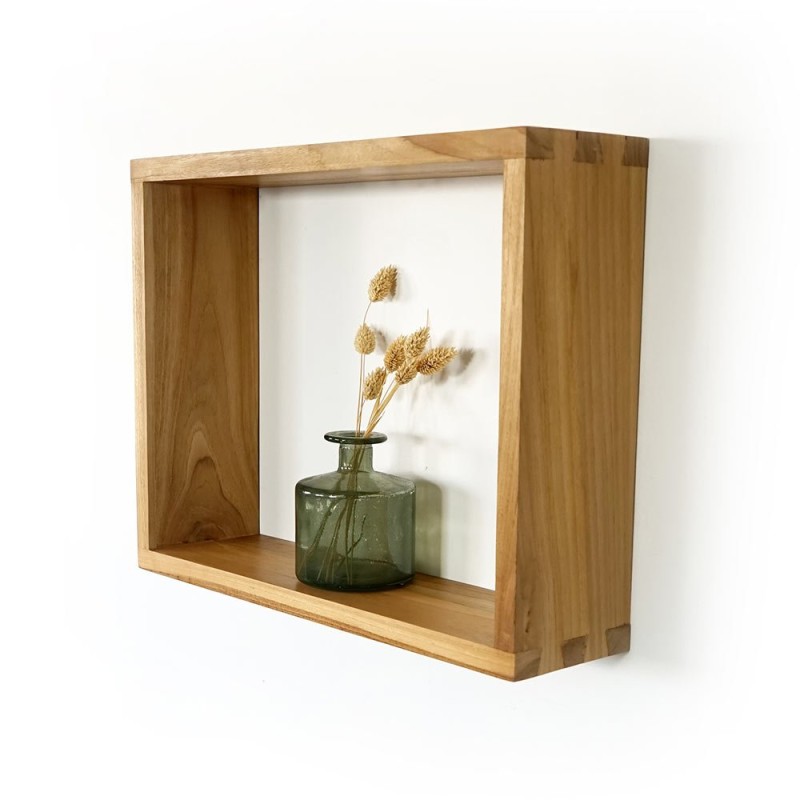 Étagère murale en teck 45 x 35 cm