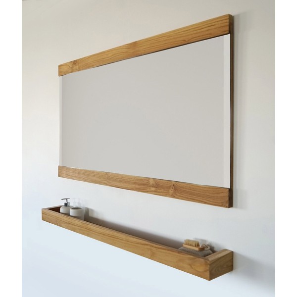 Miroir rectangulaire 120 cm double cadre en bois