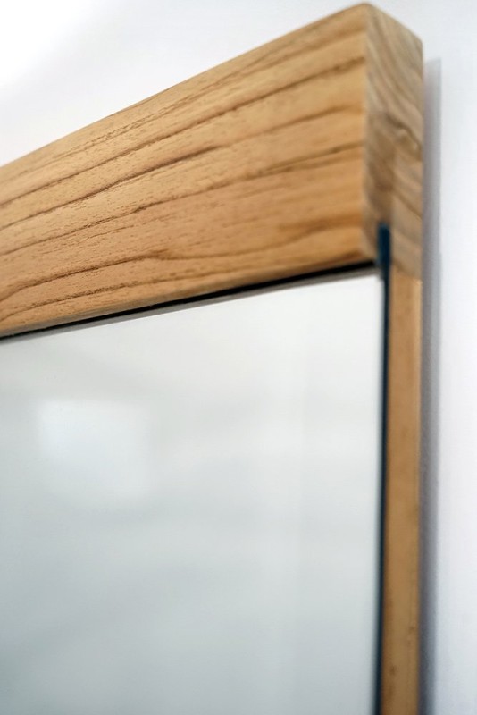 Miroir rectangulaire 120 cm double cadre en bois
