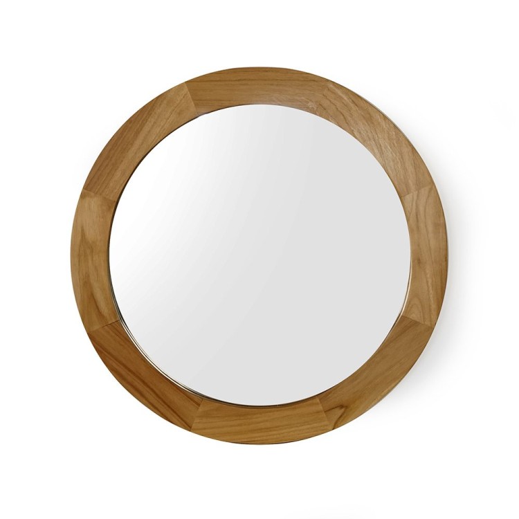 Miroir rond 60 cm avec cadre en bois