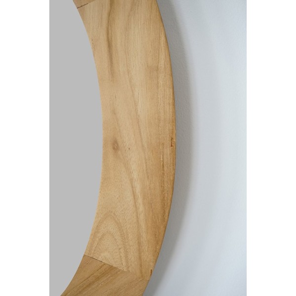 Miroir rond 60 cm avec cadre en bois