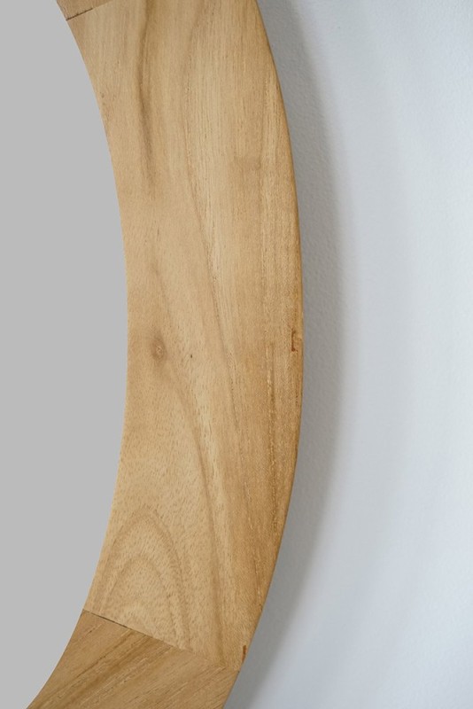 Miroir rond 60 cm avec cadre en bois
