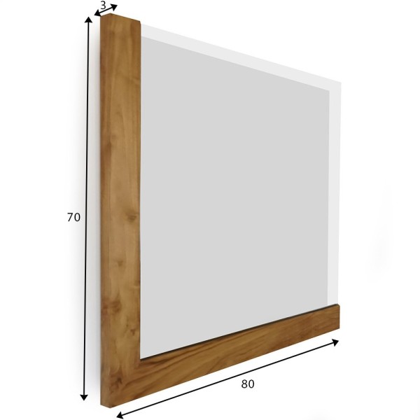 Miroir rectangulaire 80 cm avec cadre en L
