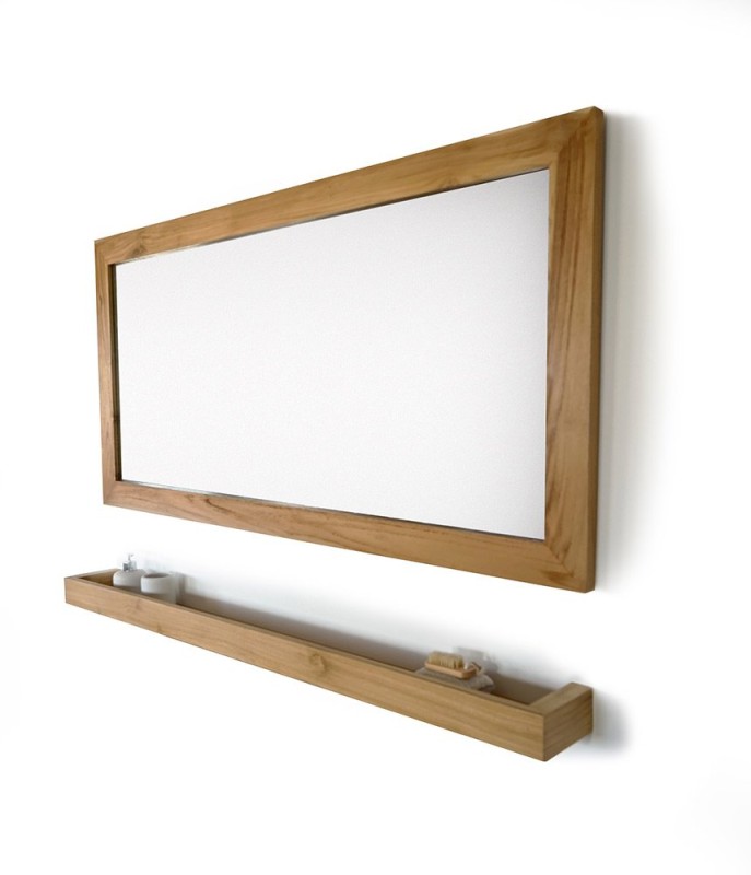 Miroir Rectangulaire 140 cm cadre en teck massif