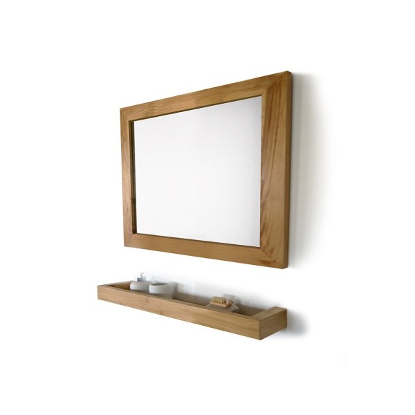 Miroir Rectangulaire 80 cm cadre en teck massif
