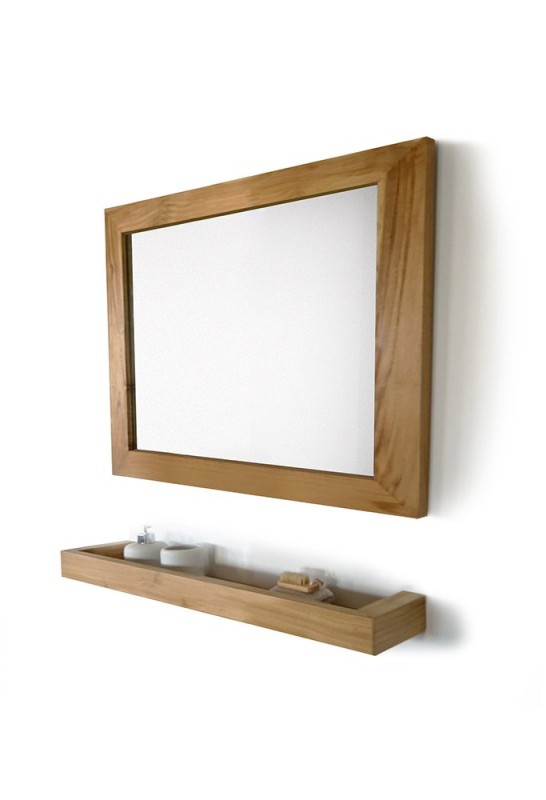 Miroir Rectangulaire 80 cm cadre en teck massif