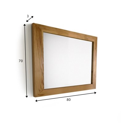 Miroir Rectangulaire 80 cm cadre en teck massif
