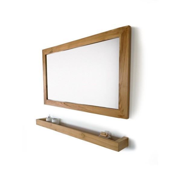 Miroir Rectangulaire 120 cm cadre en teck massif