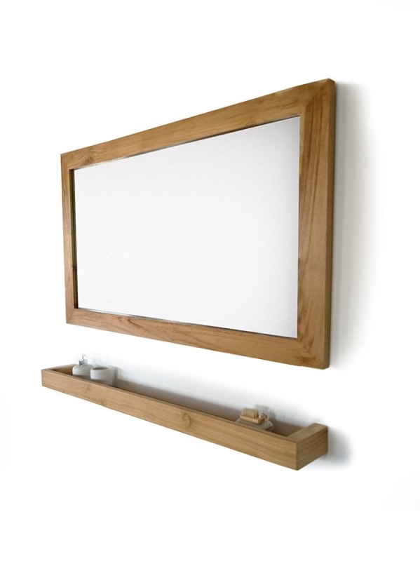 Miroir Rectangulaire 120 cm cadre en teck massif