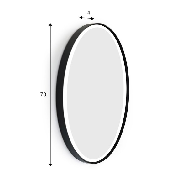 Miroir rond 70 cm avec cadre en fer
