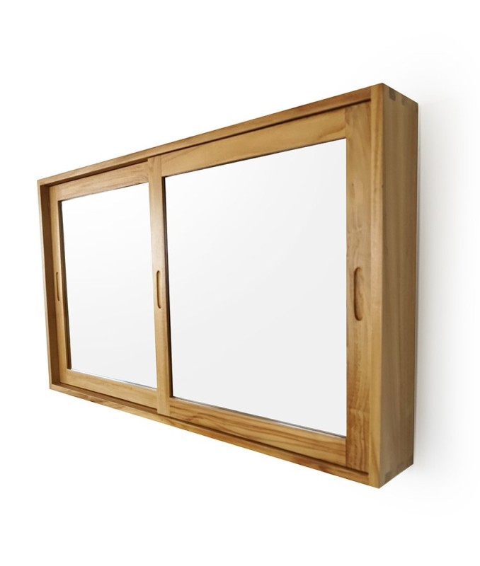 Armoire de salle de bain 120 cm en teck avec miroir