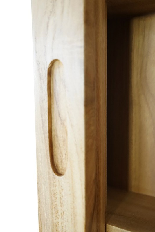 Armoire de salle de bain 120 cm en teck avec miroir