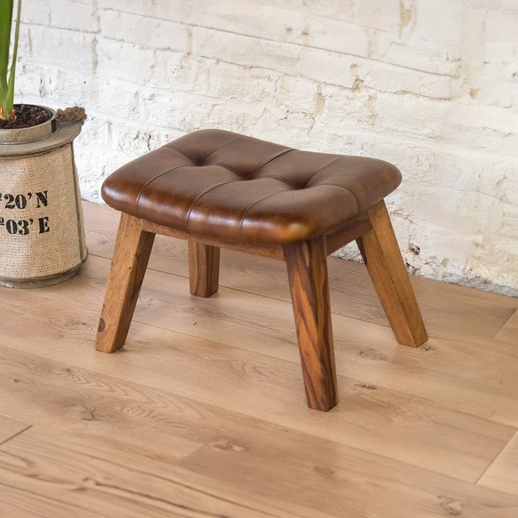 Tabouret d’appoint en cuir PLAZA