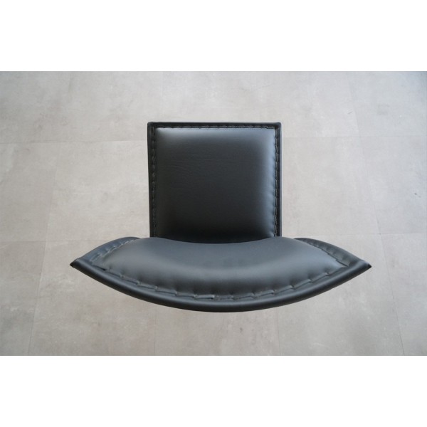 Chaise de bar en cuir métal Noir - Urban