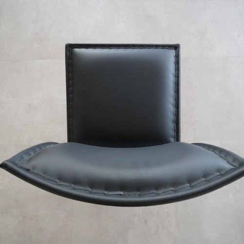 Chaise de bar en cuir métal Noir - Urban