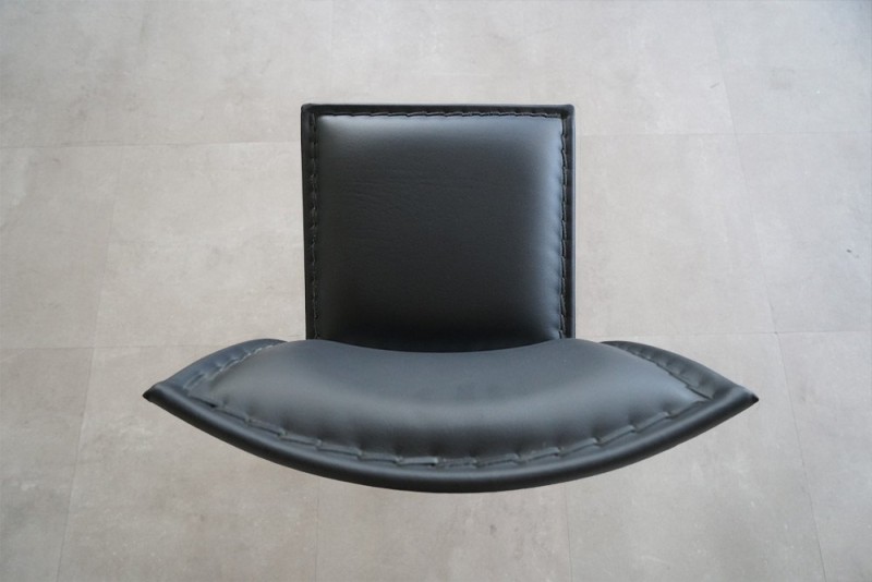 Chaise de bar en cuir métal noire - Urban