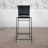 Chaise de bar en cuir métal Noir - Urban