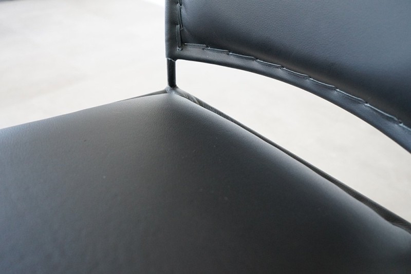 Chaise de bar en cuir métal noire - Urban