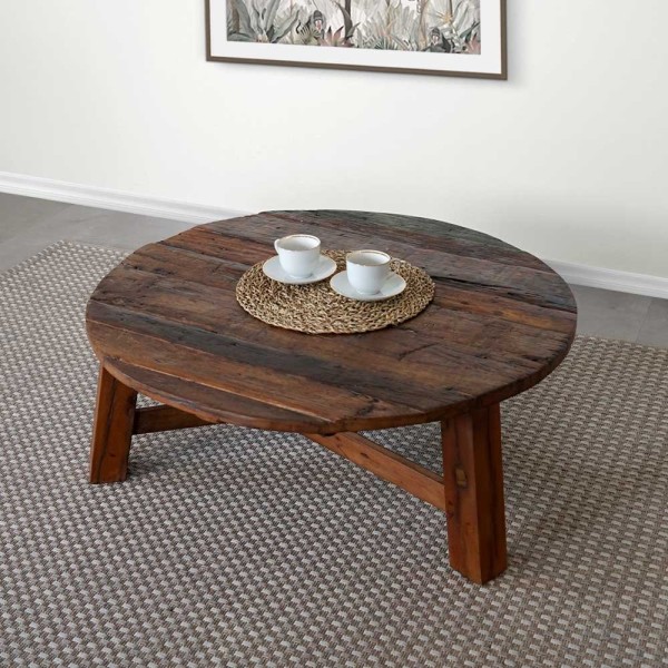 Table basse en bois recyclé ancien - Reborn
