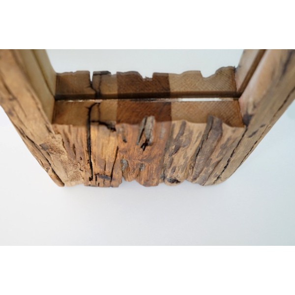 Miroir en bois brut rectangulaire 25 x 90 cm