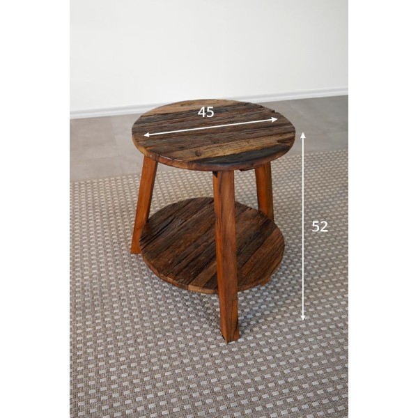 Table d'appoint bois recyclé ancien - Reborn