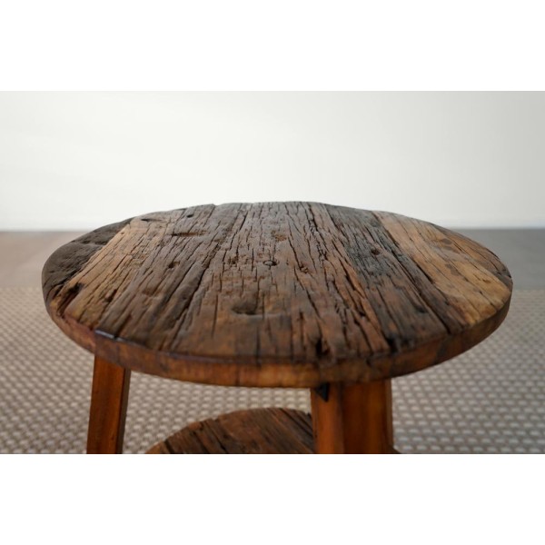 Table d'appoint bois recyclé ancien - Reborn