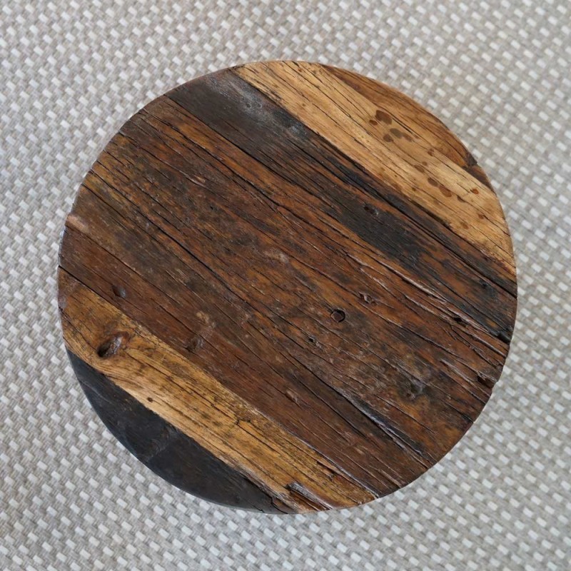 Table d'appoint bois recyclé ancien - Reborn