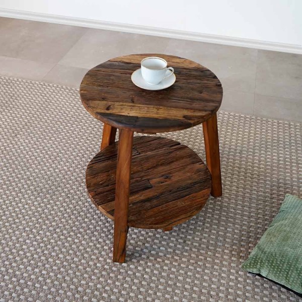 Table d'appoint bois recyclé ancien - Reborn