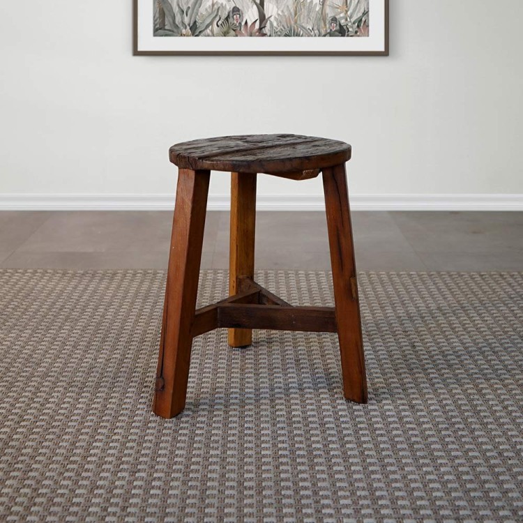 Tabouret en bois recyclé ancien - Reborn