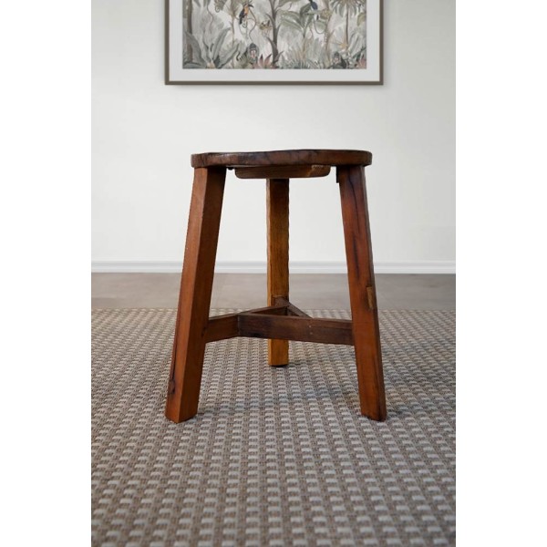 Tabouret en bois recyclé ancien - Reborn