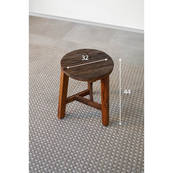 Tabouret en bois recyclé ancien - Reborn