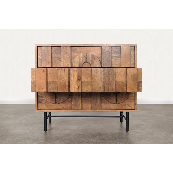 Buffet 3 tiroirs en manguier massif 85 cm - Flow