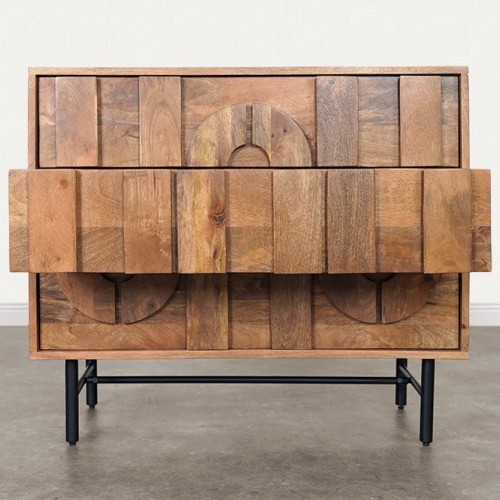 Buffet 3 tiroirs en manguier massif 85 cm - Flow