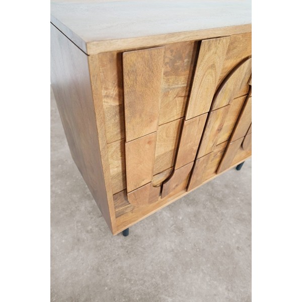 Buffet 3 tiroirs en manguier massif 85 cm - Flow