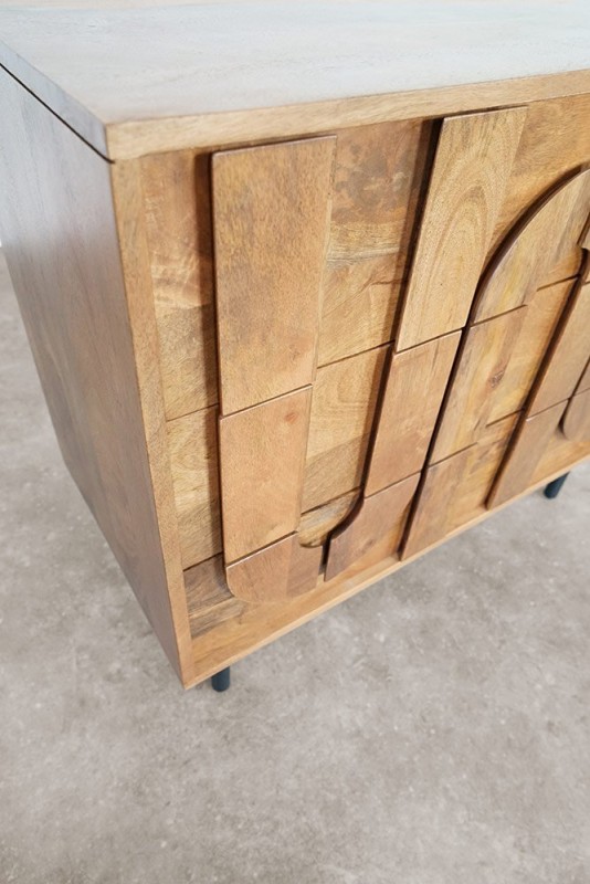 Buffet 3 tiroirs en manguier massif 85 cm - Flow