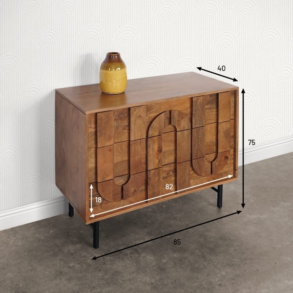 Buffet 3 tiroirs en manguier massif 85 cm - Flow