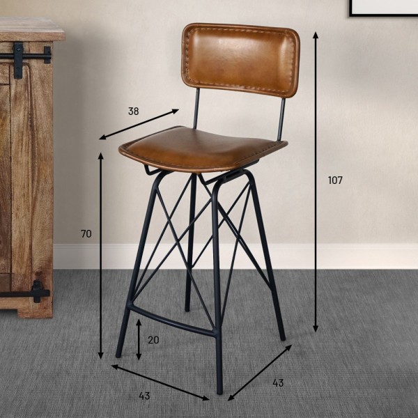 Chaise de bar en cuir design
