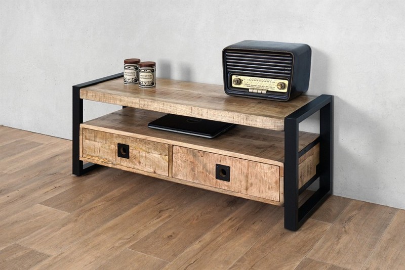 Meuble TV bois et métal 120 cm - Babs