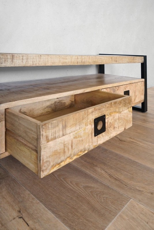 Meuble TV bois et métal 120 cm - Babs