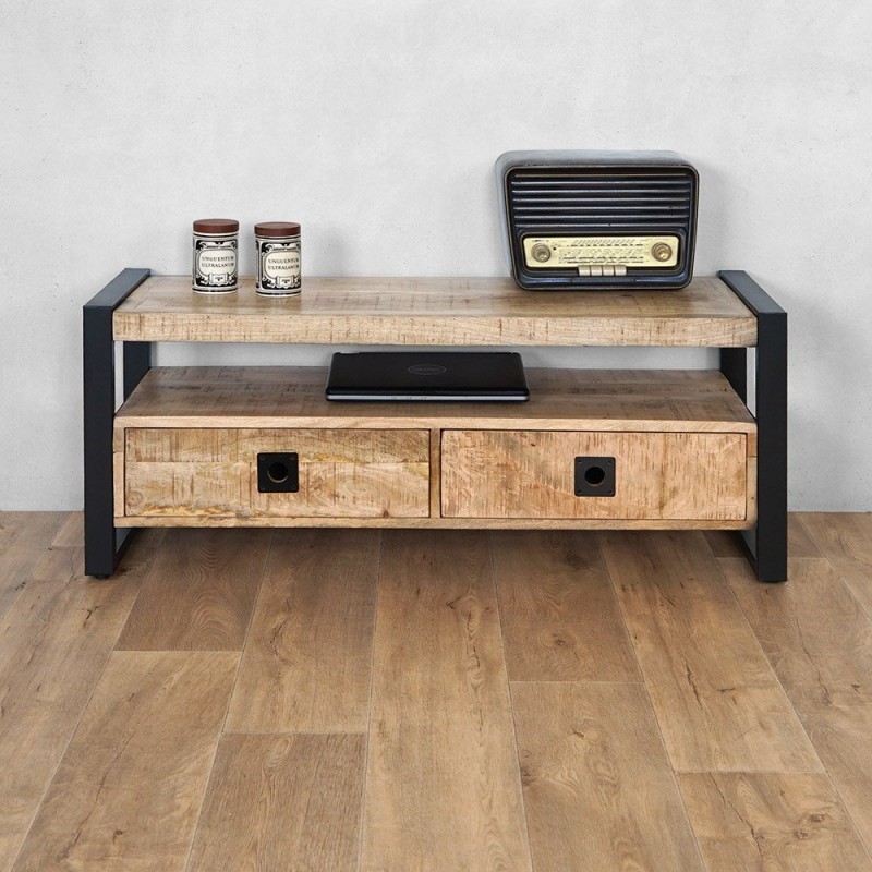 Meuble TV bois et métal 120 cm - Babs