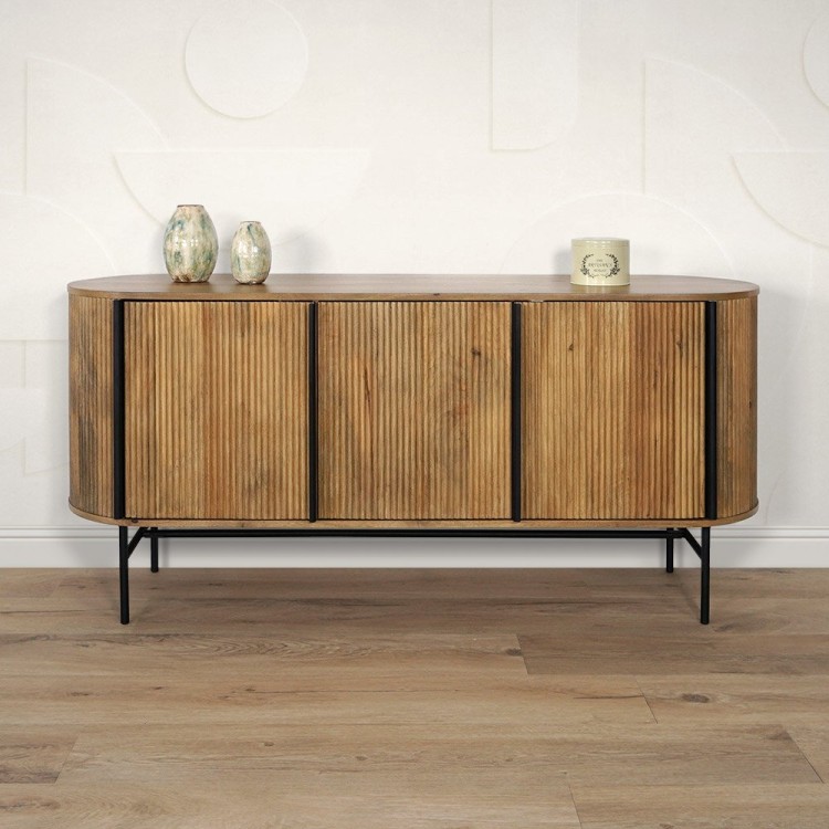 Buffet en bois massif 165 cm - Thanais