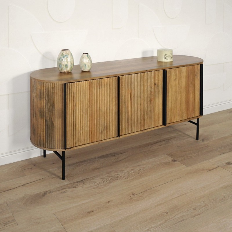 Buffet en bois massif 165 cm - Thanais
