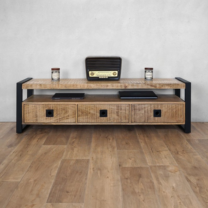Meuble TV bois et métal 160 cm - Babs