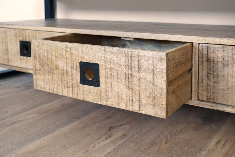 Meuble TV bois et métal 160 cm - Babs