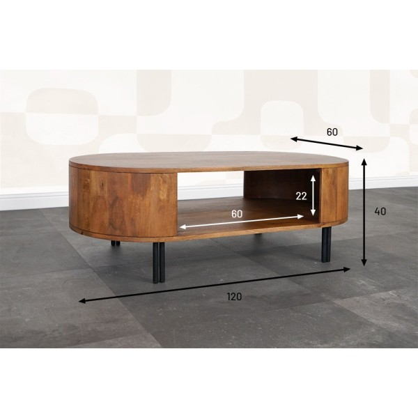 Table basse en bois massif - Delia