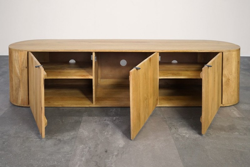 Meuble TV en bois massif 200 cm - Timea