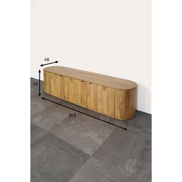 Meuble TV en bois 200 cm - Timea