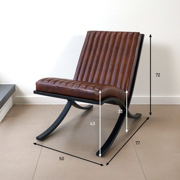 Fauteuil en cuir Cuba