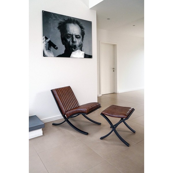 Pouf en cuir Cuba