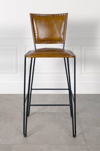 Chaise de bar vintage métal et cuir SMART